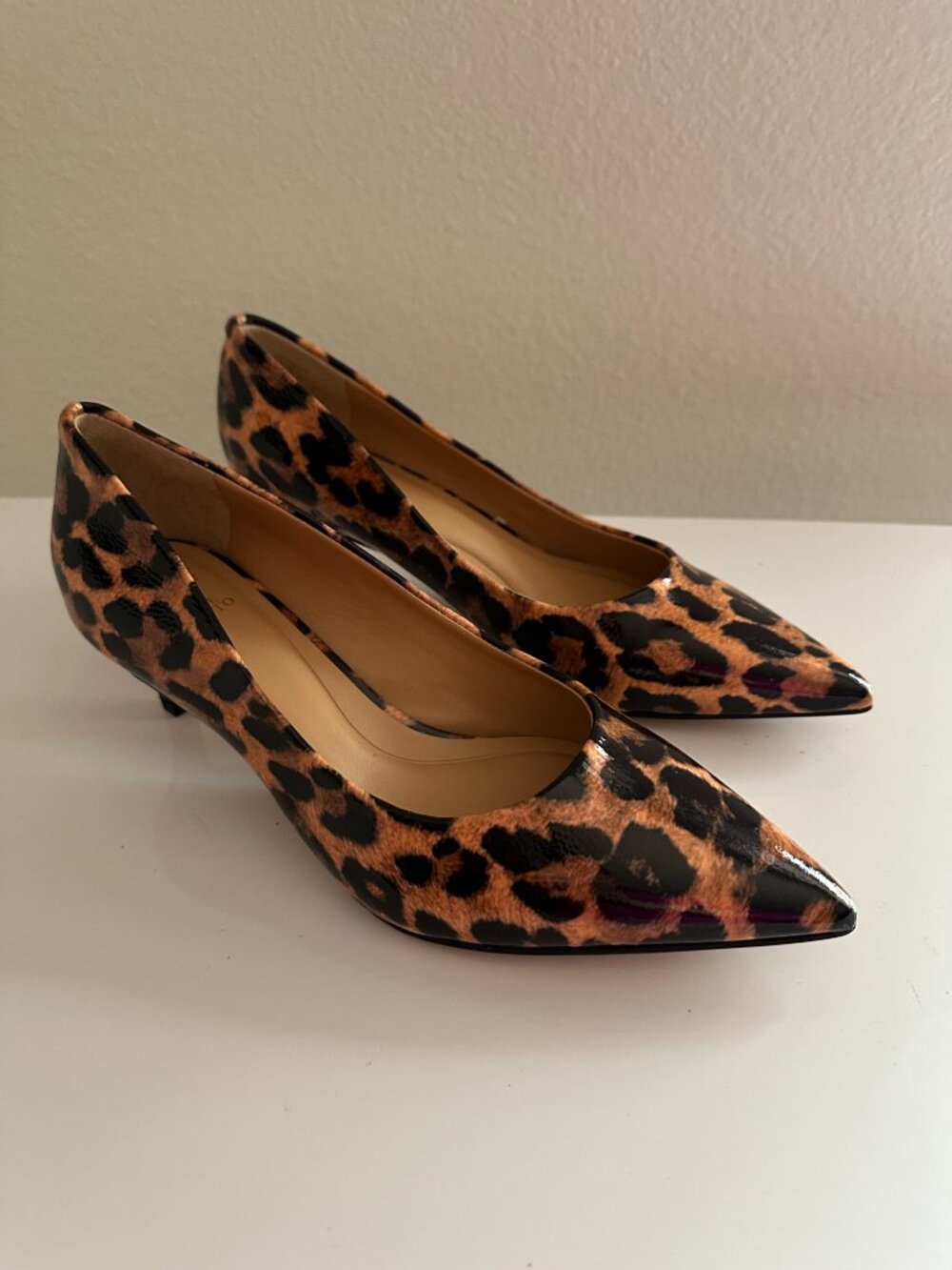 Vince Camuto Kehlia Leopard Print Leather Pump Shoes Size 8.5. NEW